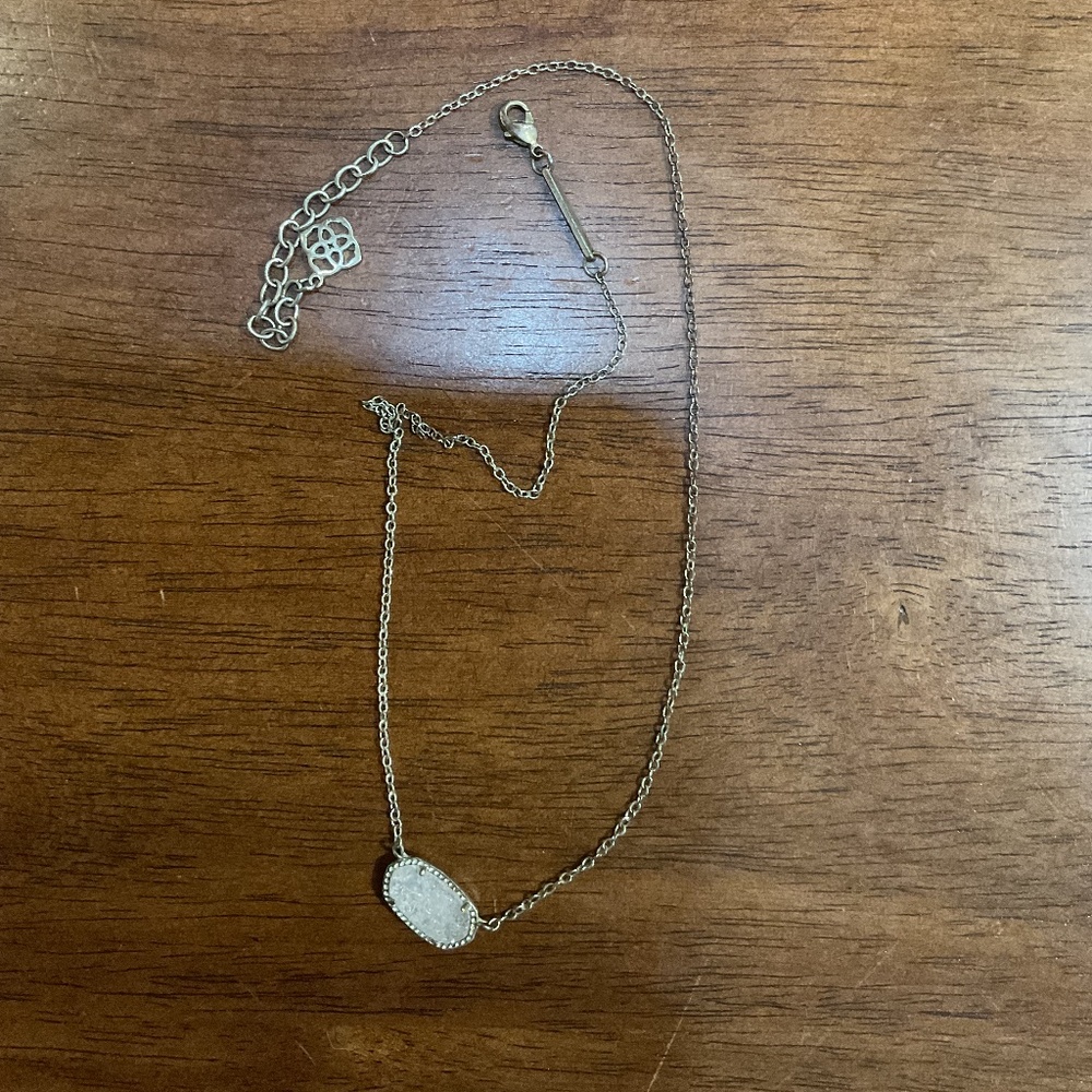 Elisa Gold Pendant Necklace in Iridescent Drusy